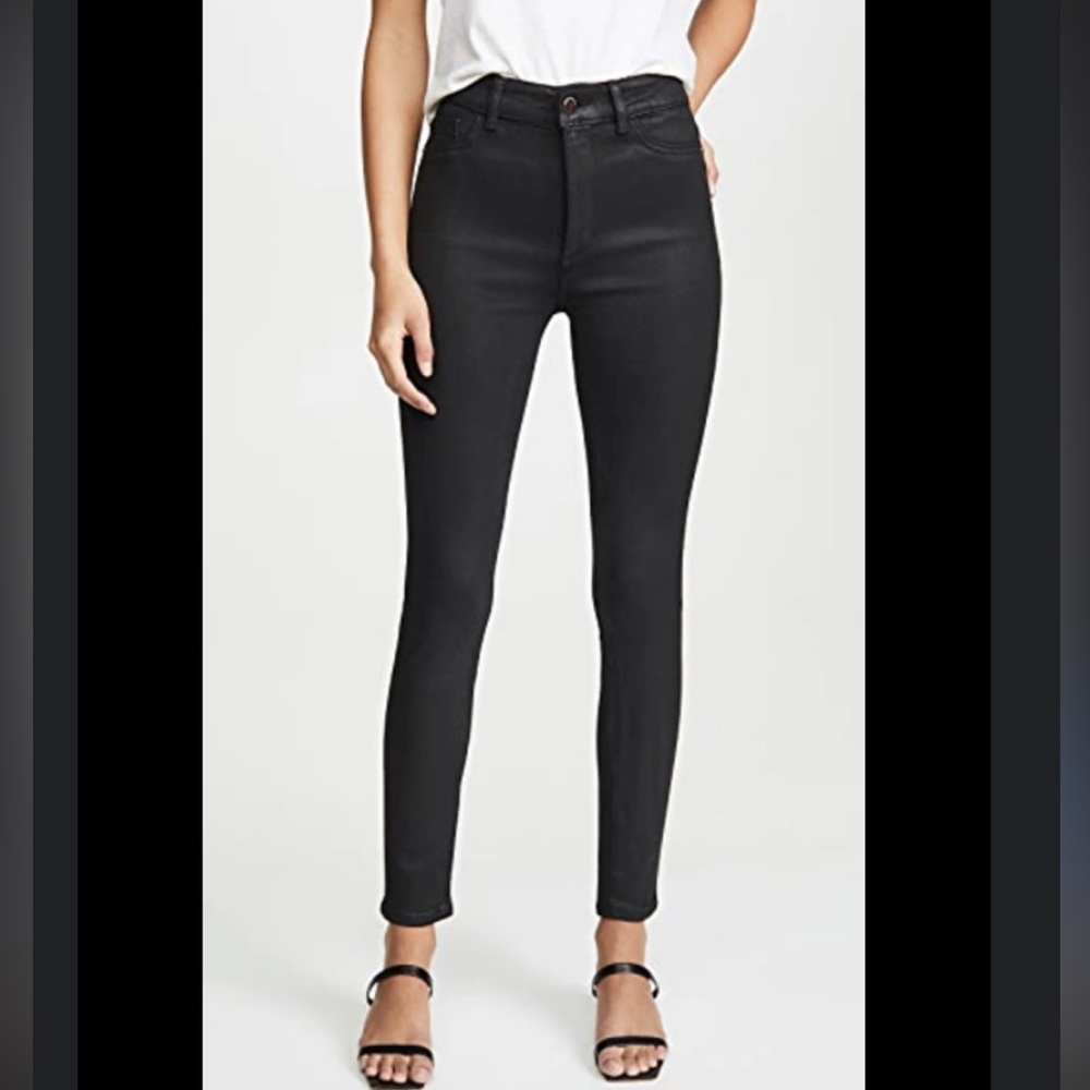 DL1961 x Marianna Hewitt Farrow Ankle High Rise Skinny Waxed Sonoma Jeans 32